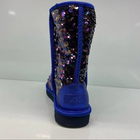 UGG |  Classic Short Sequin Navy Tonal Boots NEW In Box - Picture 6 of 8